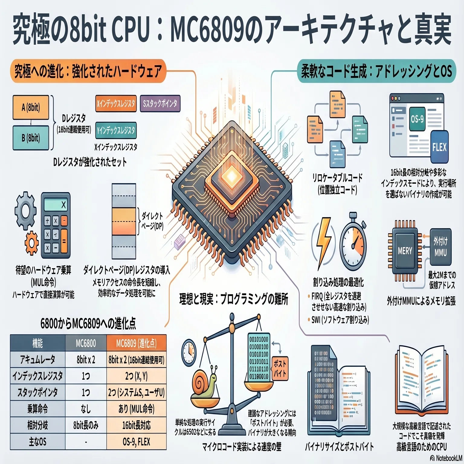 究極の8bitCPU - 6809｜kzn