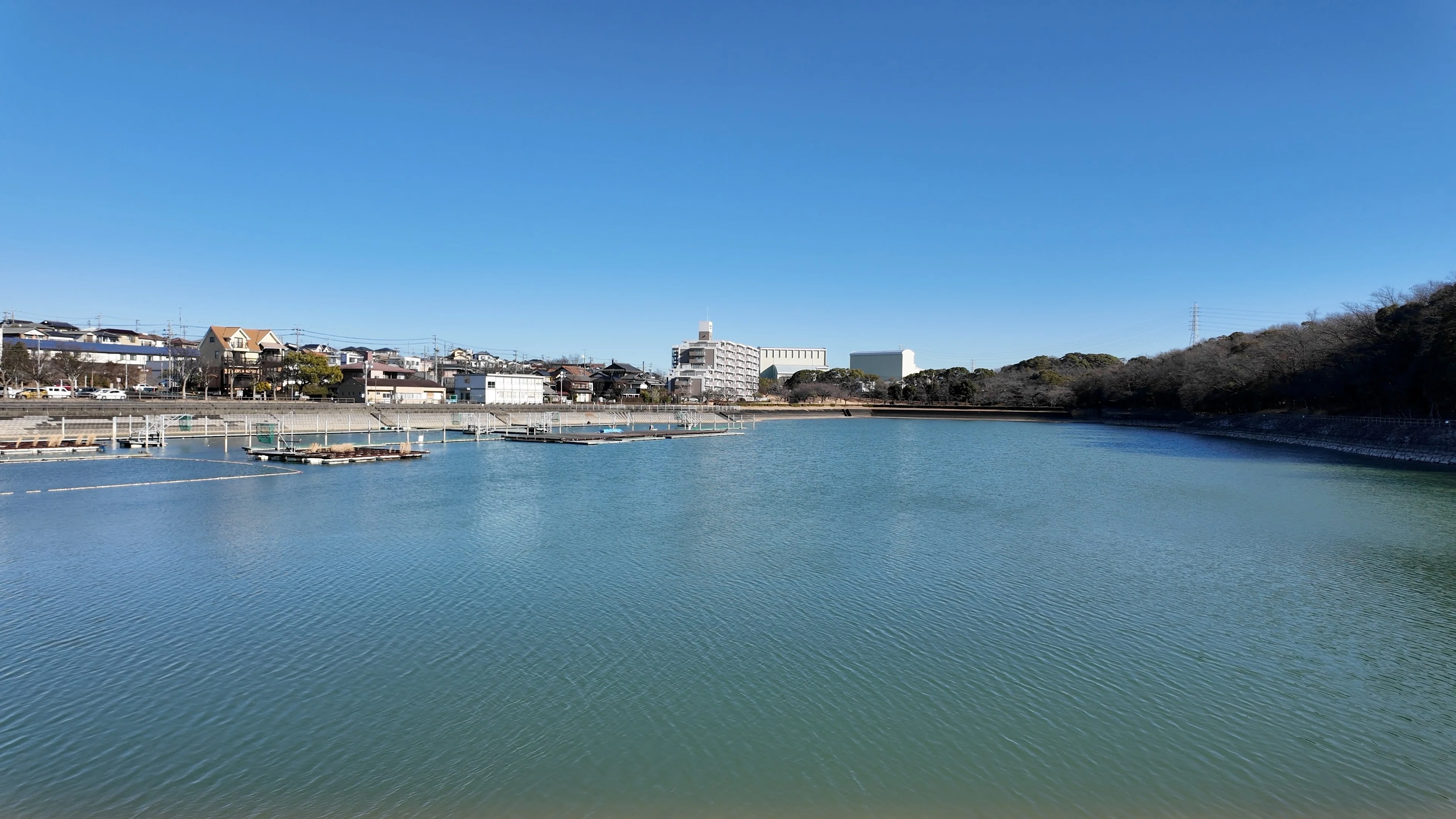 保田ヶ池公園】そらまめ池に水が・・・カヌーポロ競技場のある池を一周