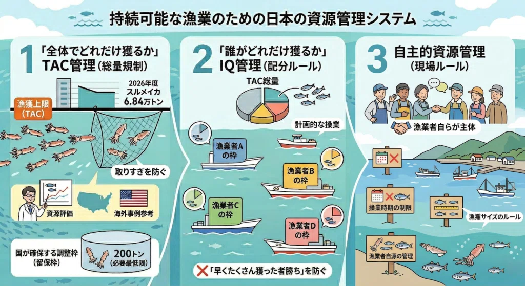 TAC制度下の漁業管理 2）我が国の資源管理：水産庁