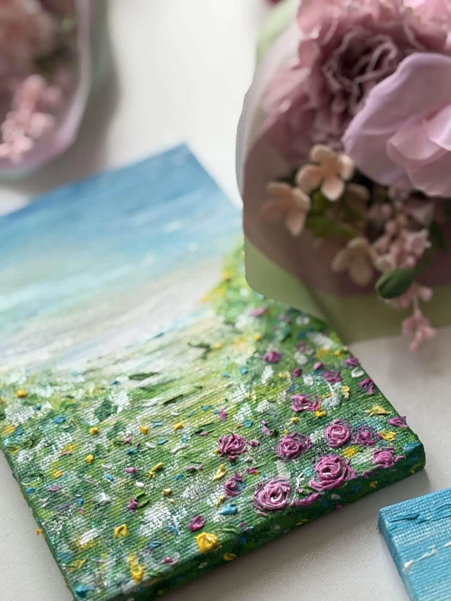 大切な方に贈る・・・テクスチャーアート『花の咲く丘』｜laviefleur