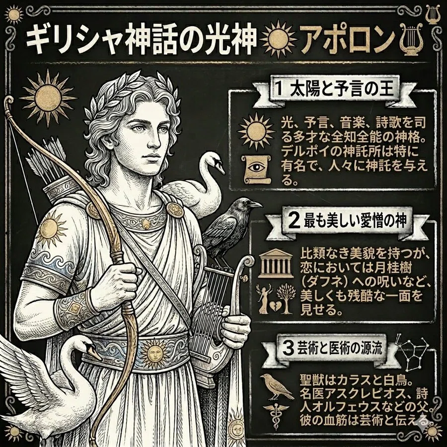 芸術と光明の神☀️アポロン編【ギリシャ神話紹介】｜ミトス先生