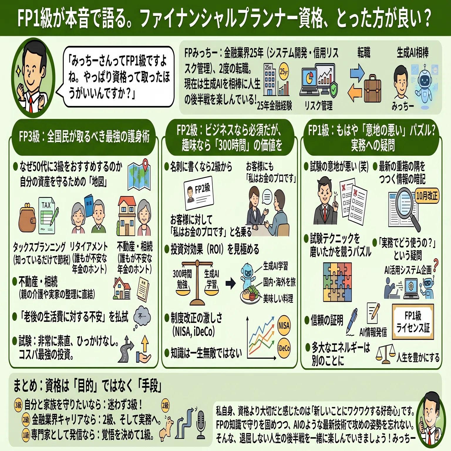 FP1級が本音で語る。ファイナンシャルプランナー資格、とった方が良い