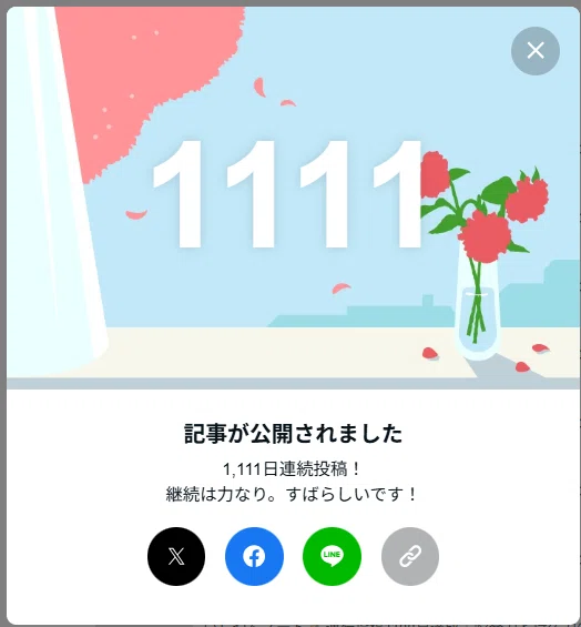 1111日連続投稿】振り返るゾロ目ごとの記念投稿を全部まとめてみた
