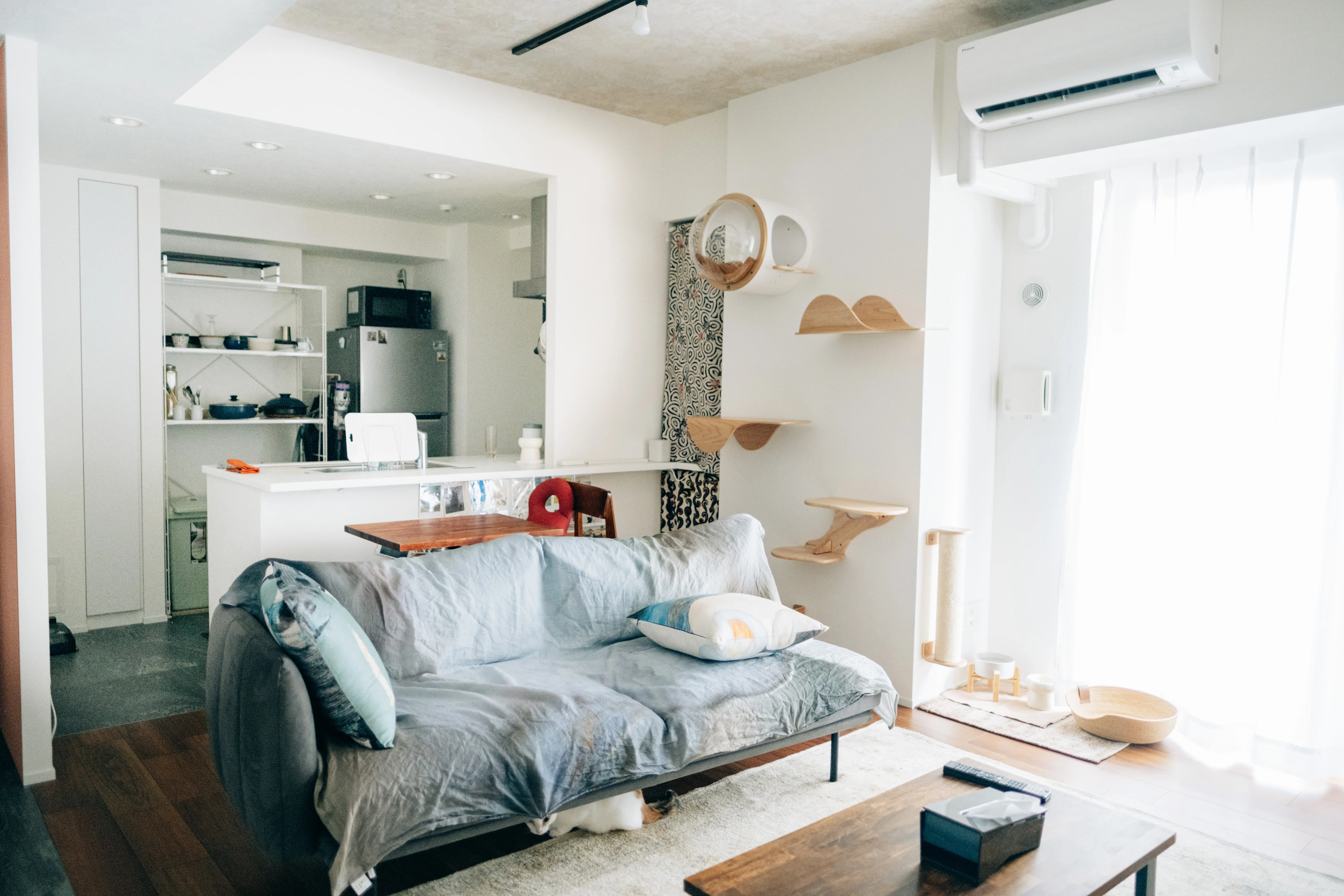 ネコと暮らすマンションの部屋づくり。限られた予算でも素材にこだわり
