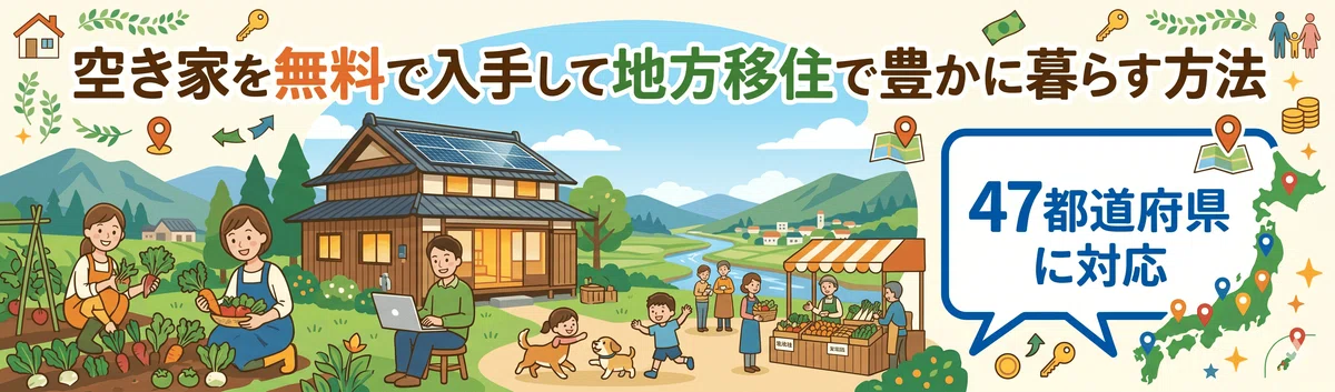 空き家を無料で入手して地方移住で豊かに暮らす方法!