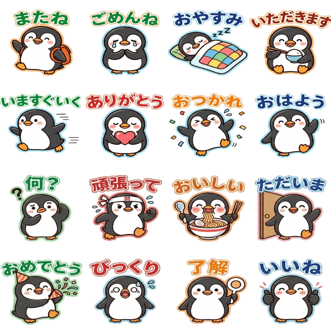 新作】毎日のトークに「癒やし」をチャージ。ペンギンの「のんびり応援
