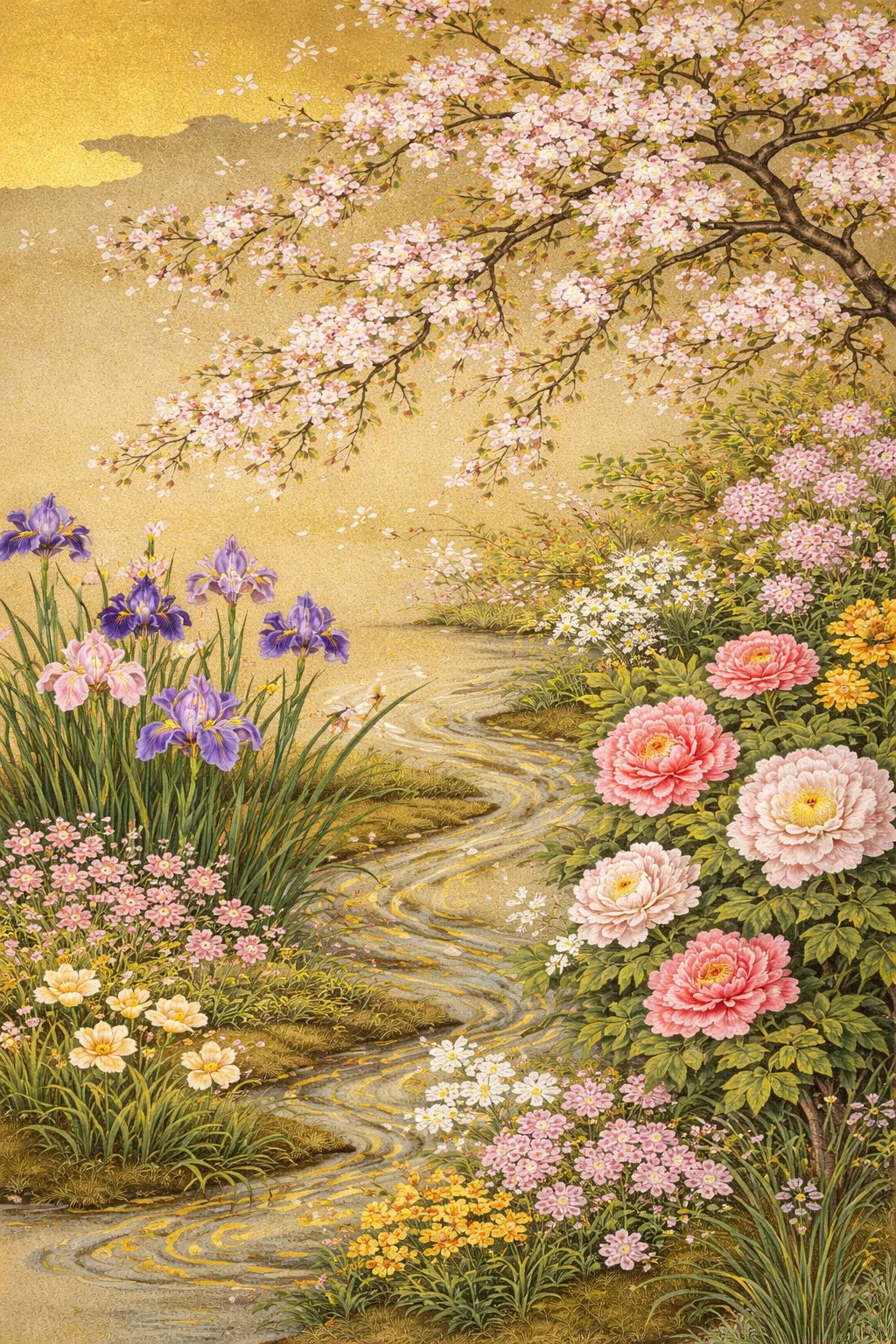 Geminiさん、琳派風の草花の絵を描いて！｜房吉