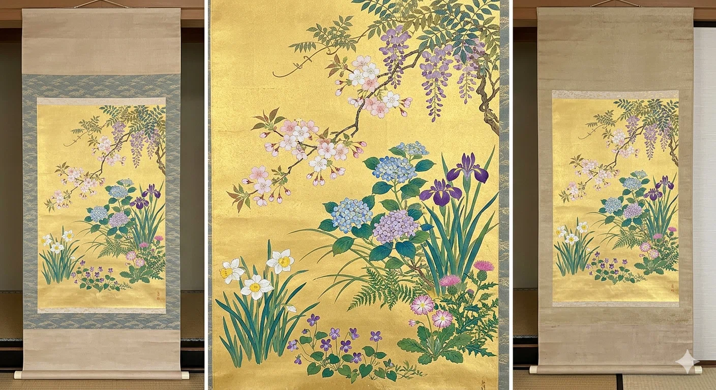 Geminiさん、琳派風の草花の絵を描いて！｜房吉