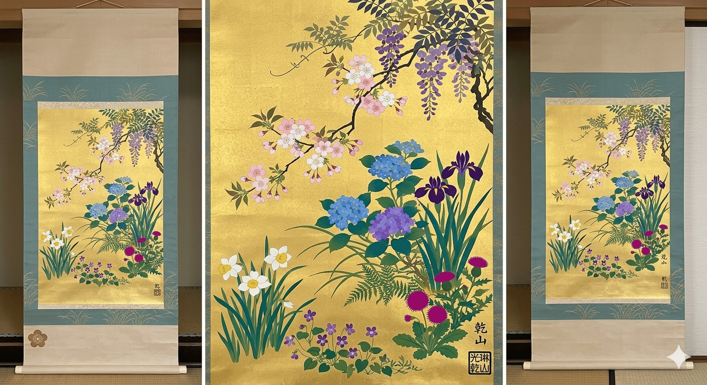Geminiさん、琳派風の草花の絵を描いて！｜房吉