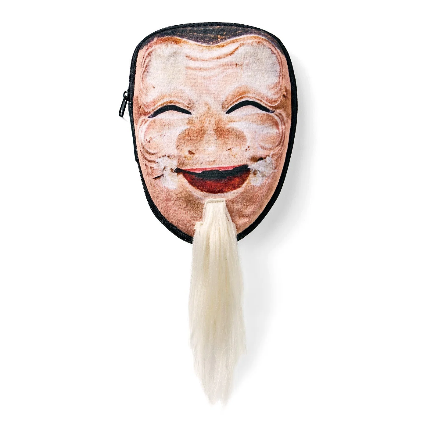 Captivated by that gaze. The Noh mask pouch that invites you into