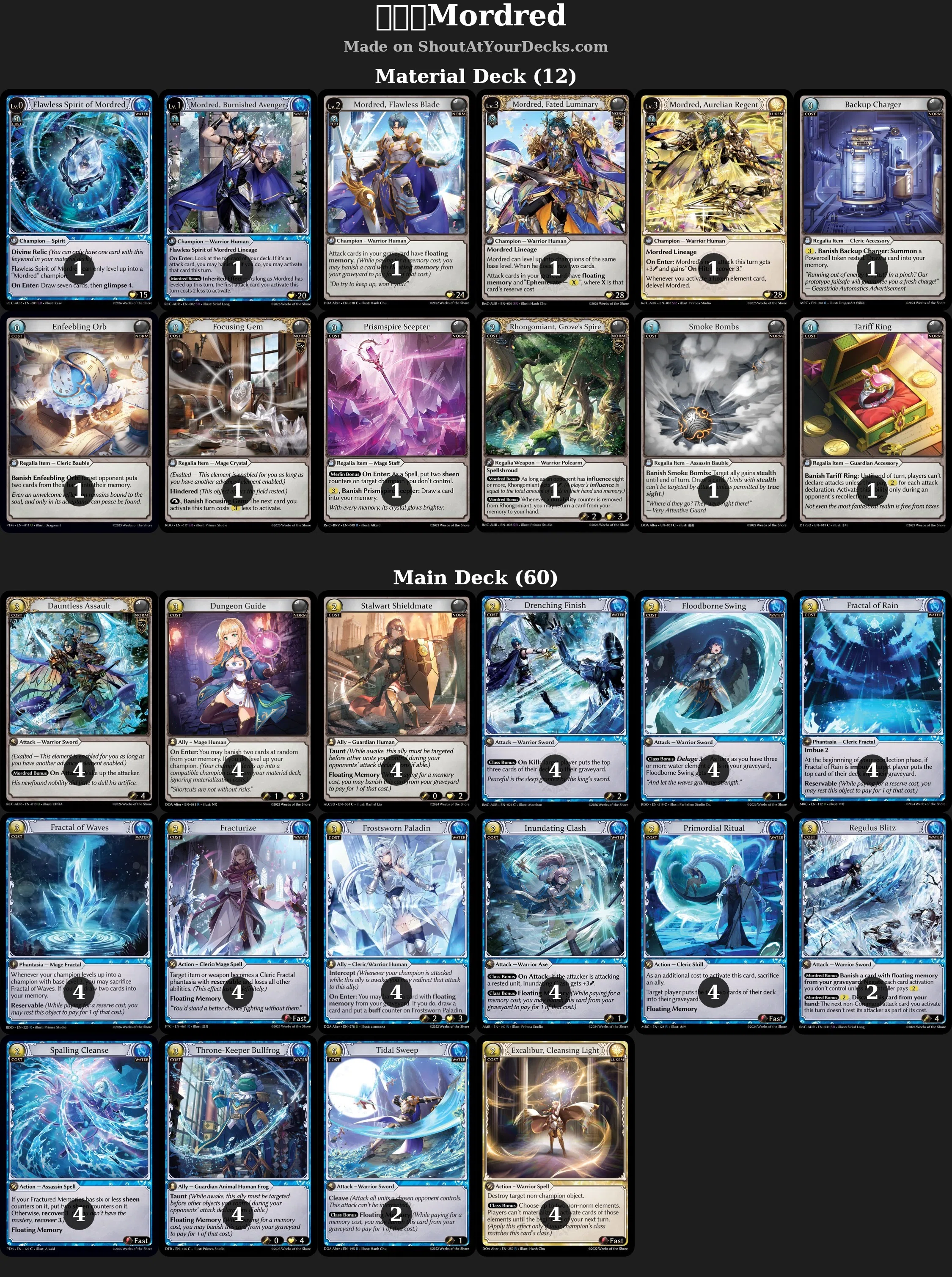 Grand Archive】デッキ紹介④ ~Water Luxem Mordred~｜ぐらあか部！