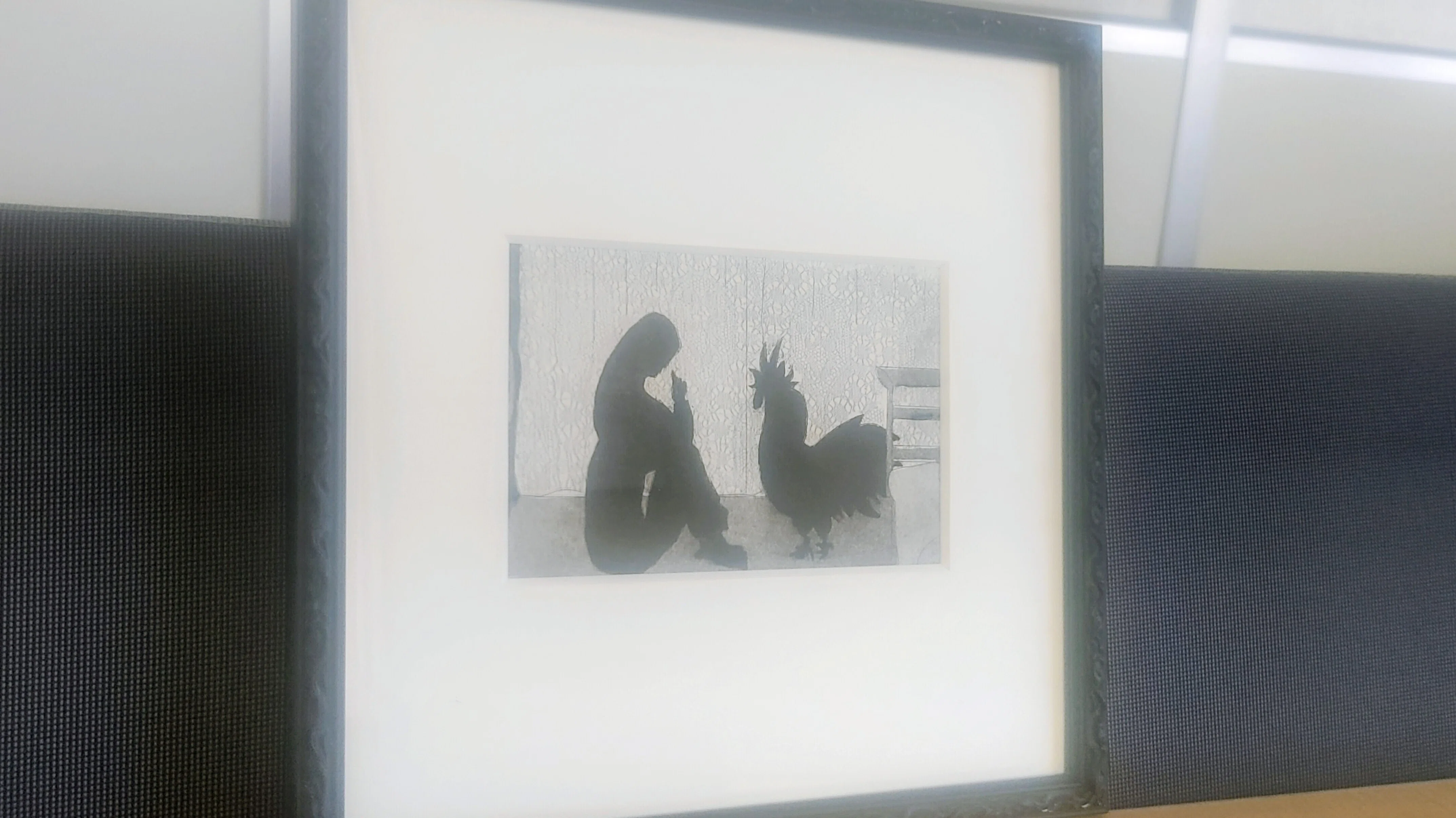 告知】 銅版画 『部屋とニワトリと少女 (「小さなましかくsquare展
