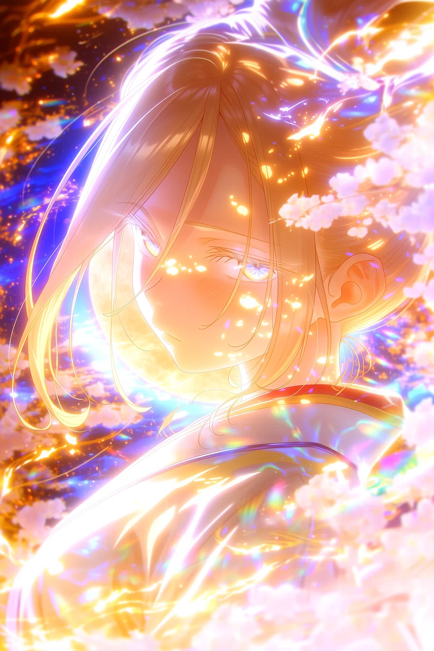 夜桜×和装×金髪少女｜Midjourney｜Miya