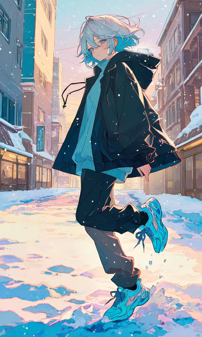 AIイラスト｜夜空と星と雪（2）｜きいろ｜AIで日常を楽しく