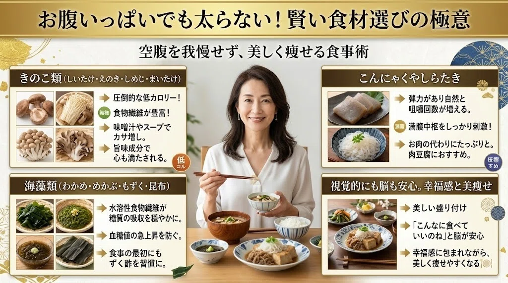 お腹いっぱいになるけど太らない食べ物は?食物繊維たっぷりで満足感を得る賢い食材選び