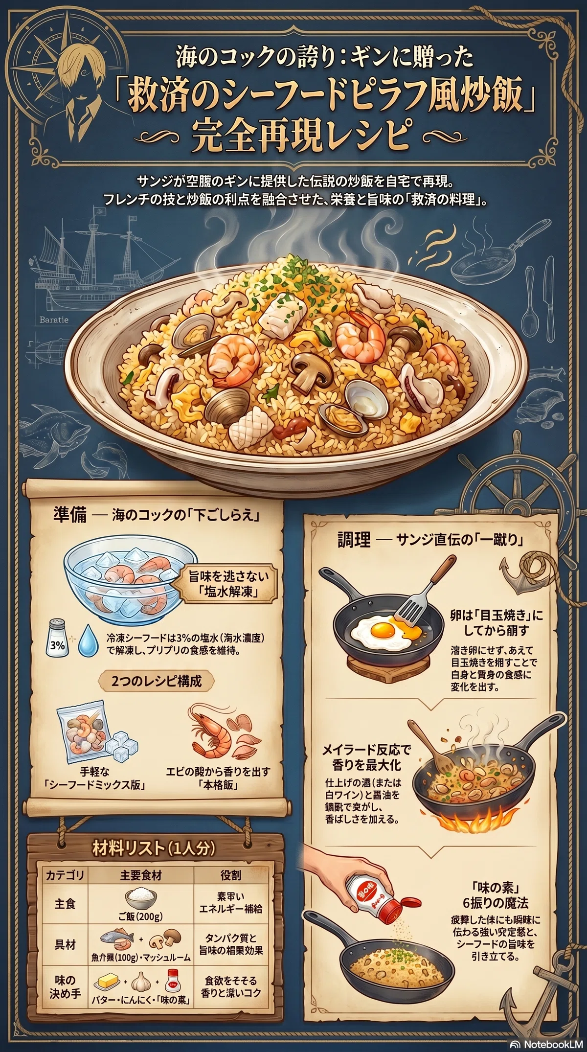 Ocean Friendly Cuisine シーフード　料理　レシピ　洋書 Gemini最新アプデ】成長する「海上レストランの副料理長」を手中に