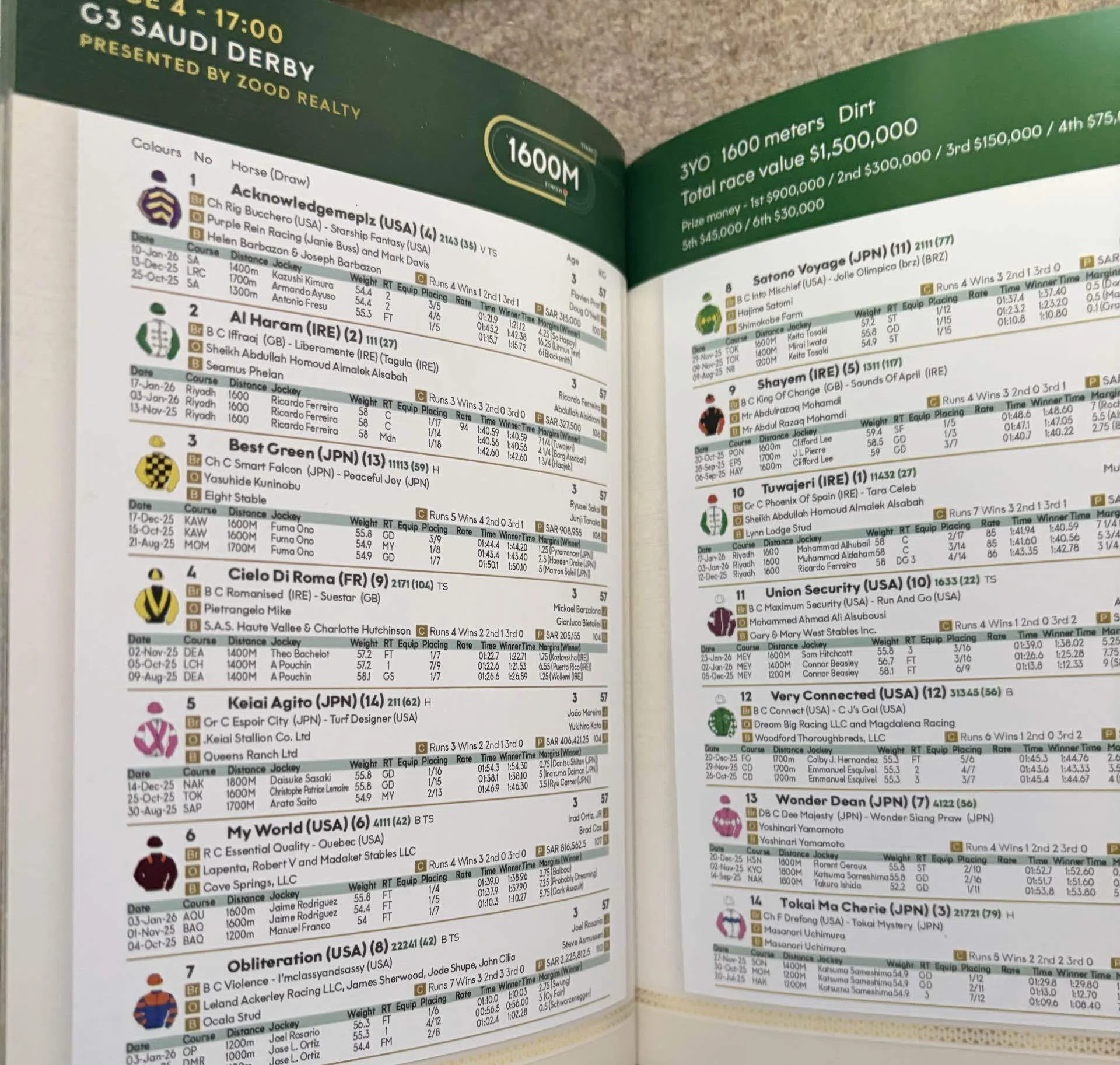 2026年サウジカップデー、レーシングプログラム｜平松さとし