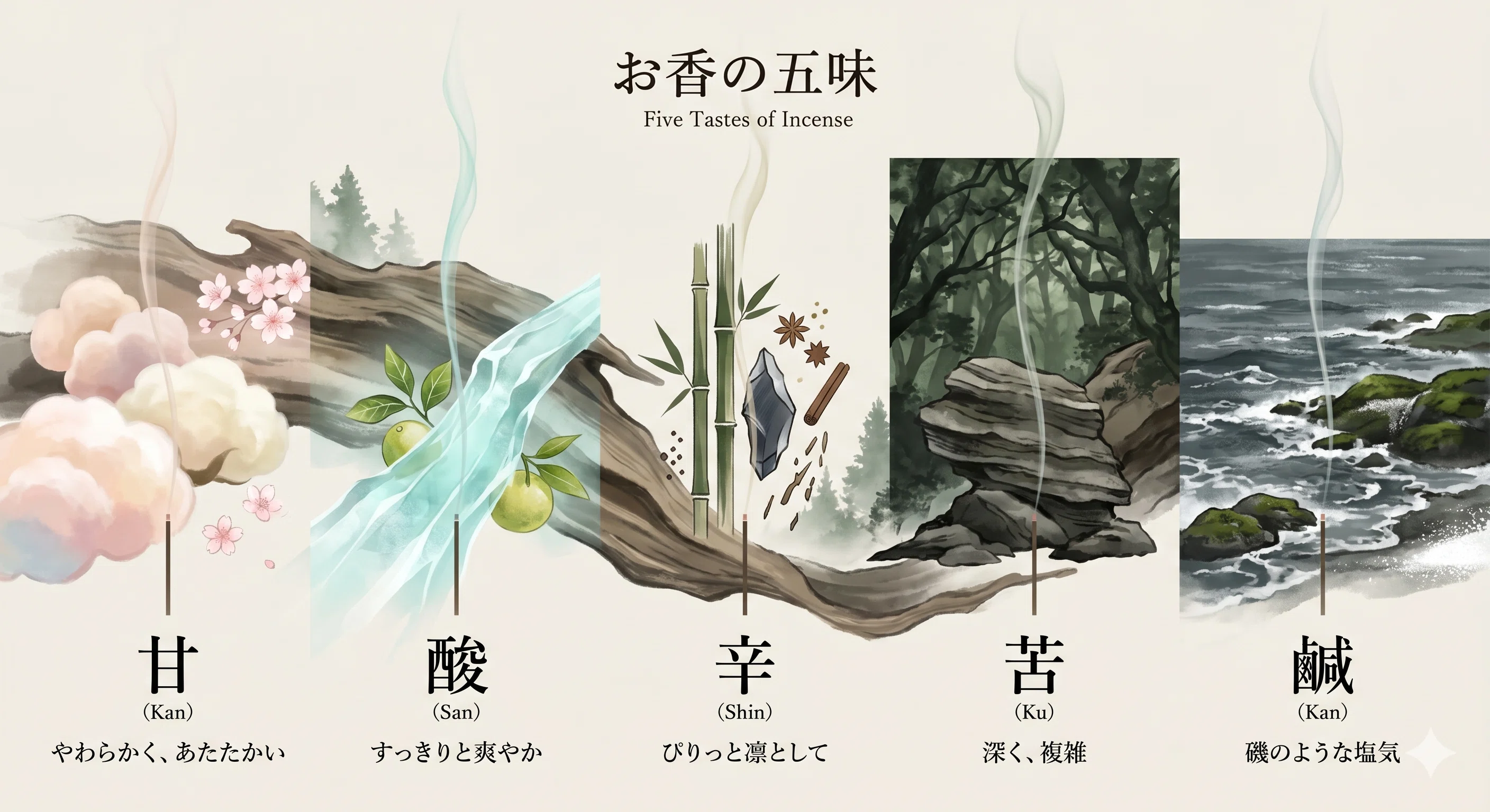 香りに味がある、って知ってた？神社仏閣を旅しながら学んだお香の五味