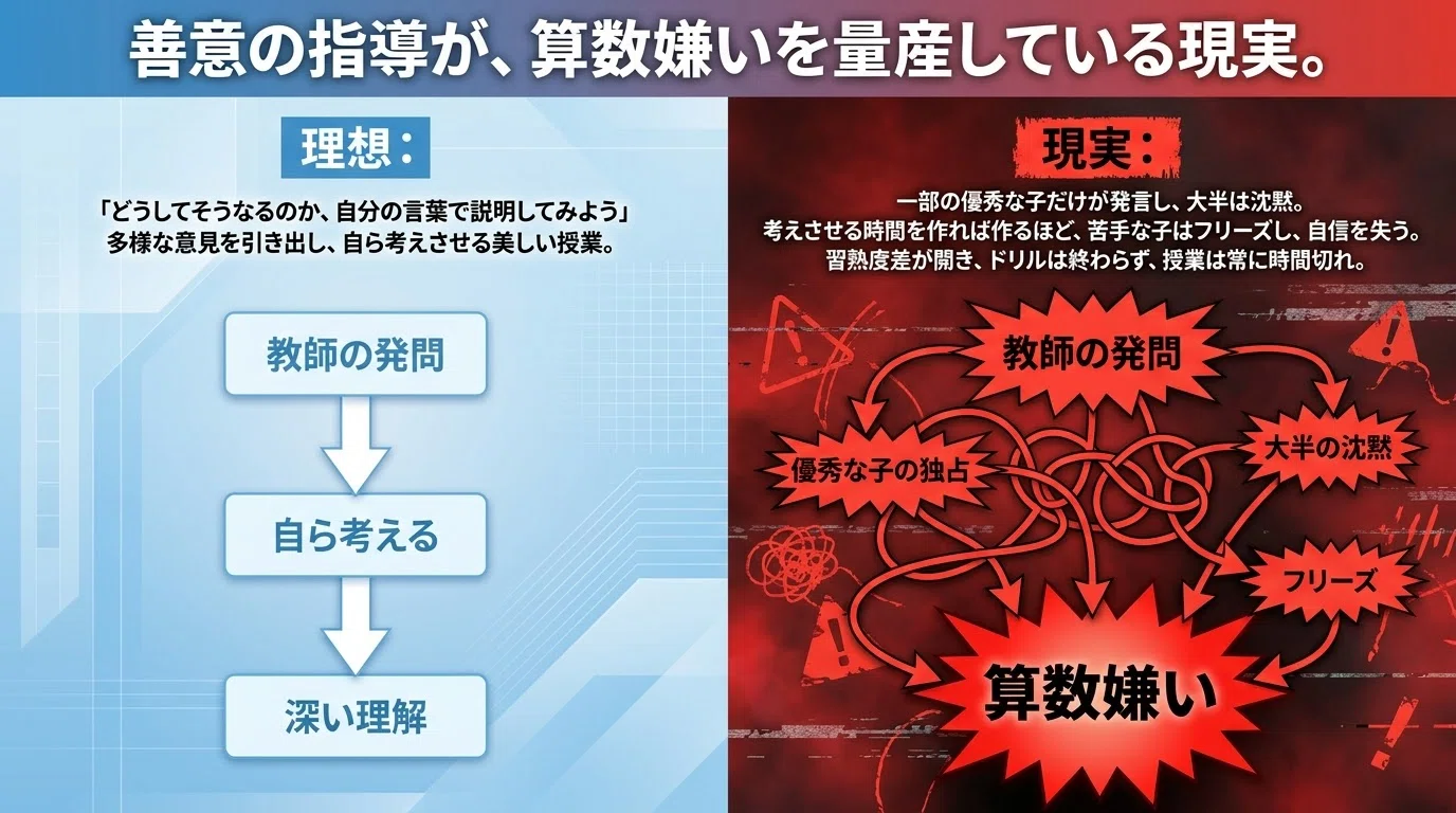 タイトル】「算数は考えさせるな！」クラス全員が100点を取る”非常識