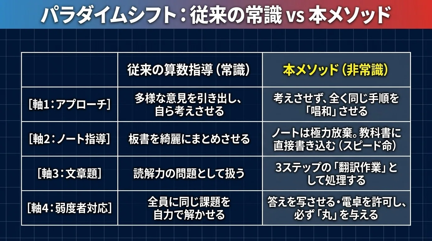 タイトル】「算数は考えさせるな！」クラス全員が100点を取る”非常識