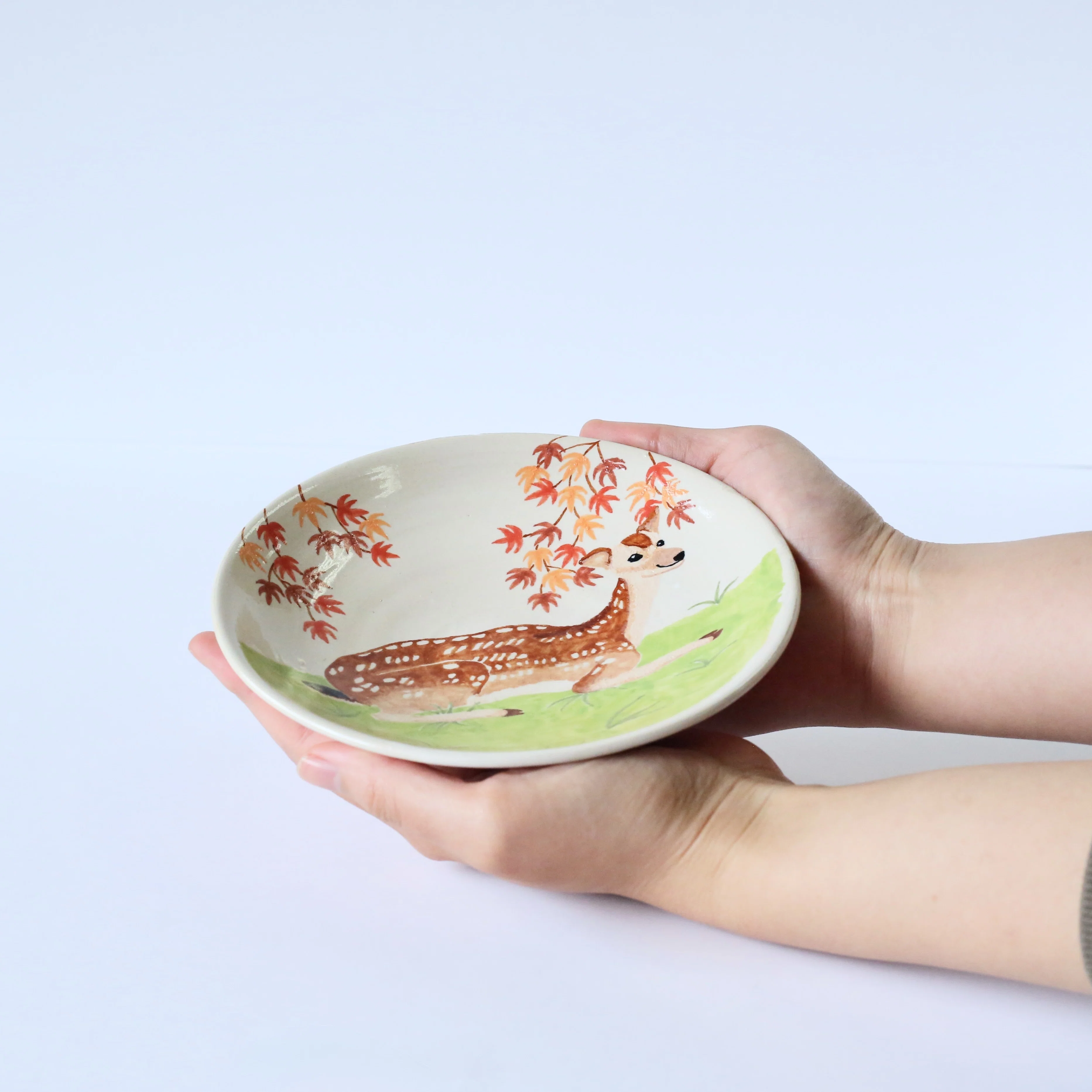 陶器製の鳥と自然のアート作品「寿司皿」 陶器製の鳥と自然のアート作品「寿司皿」 通販：鹿の平皿、野鳥