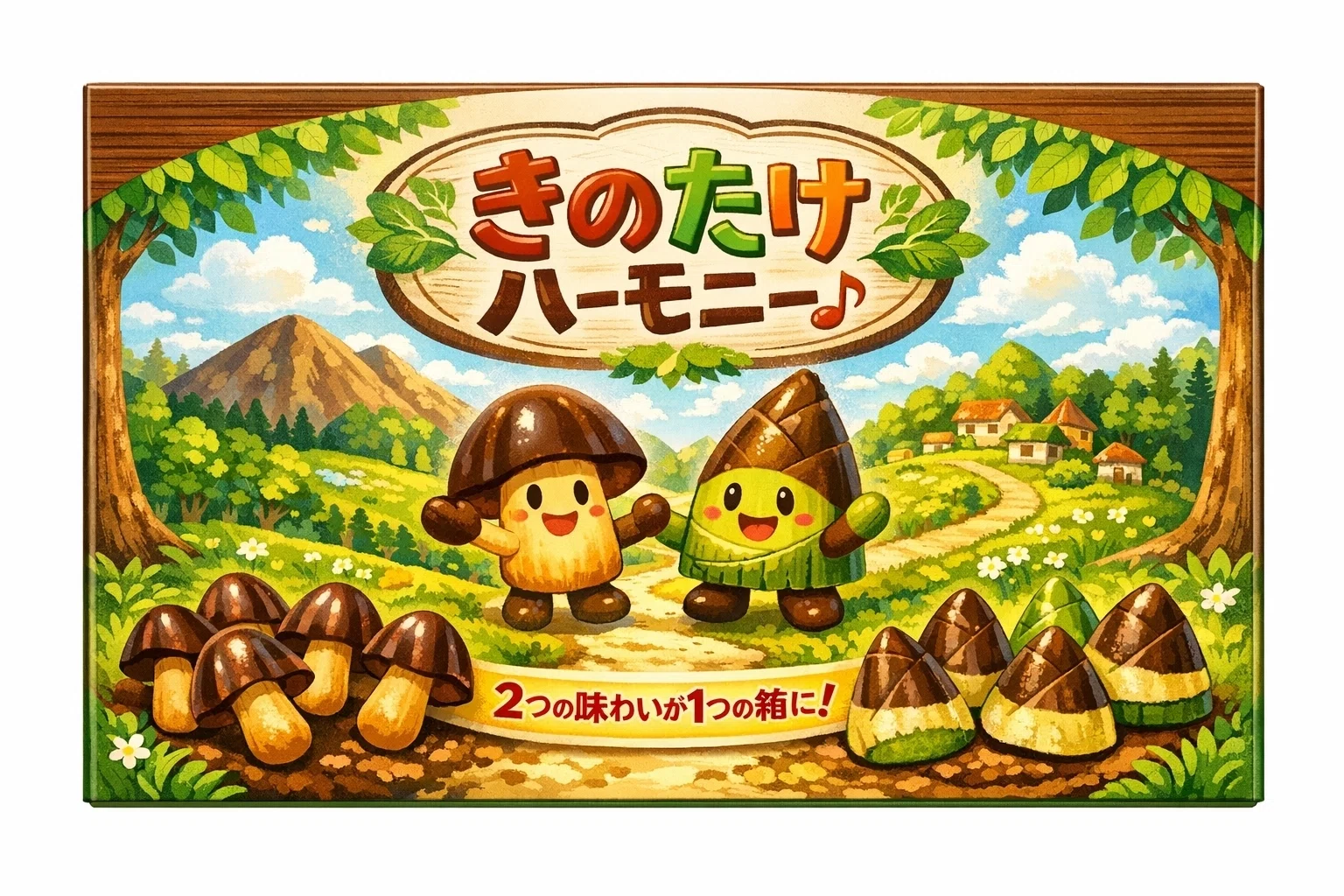 生成AI】「きのこの山」＋「たけのこの里」＝？│分譲地販売中!?｜あさひん