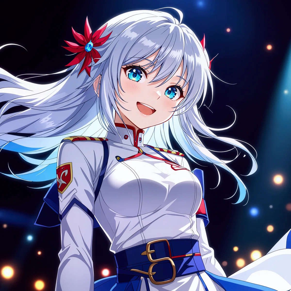 検証用画像:白い制服を着たアニメ調の女性キャラクター