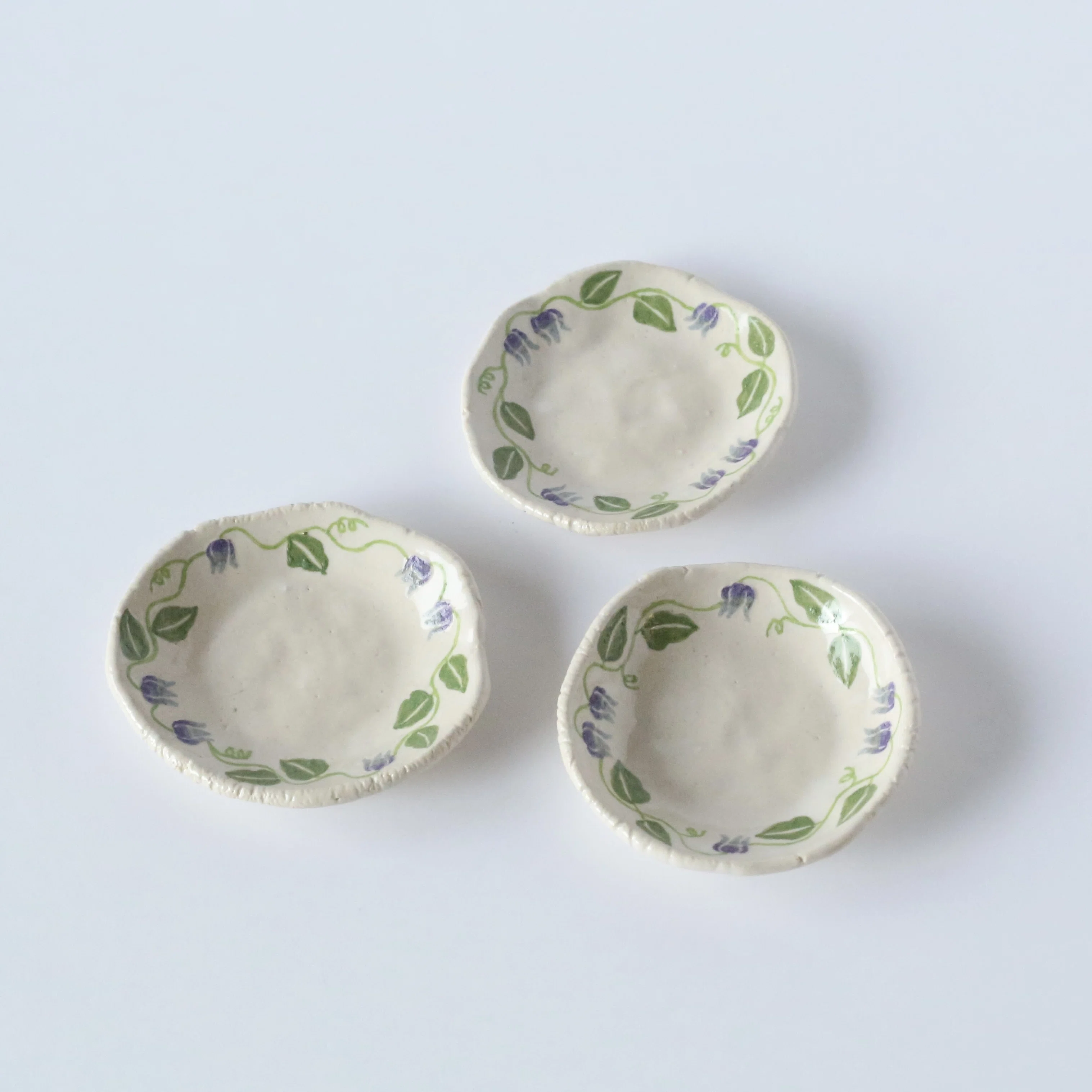 Online Store: Mini Plates with Various Flowers｜藍菖窯
