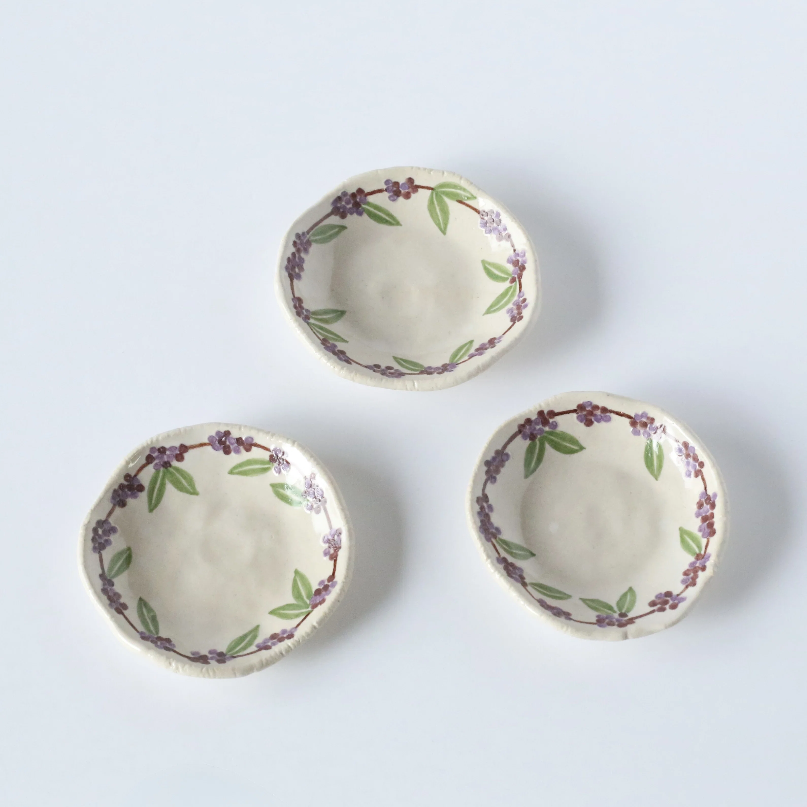 Online Store: Mini Plates with Various Flowers｜藍菖窯