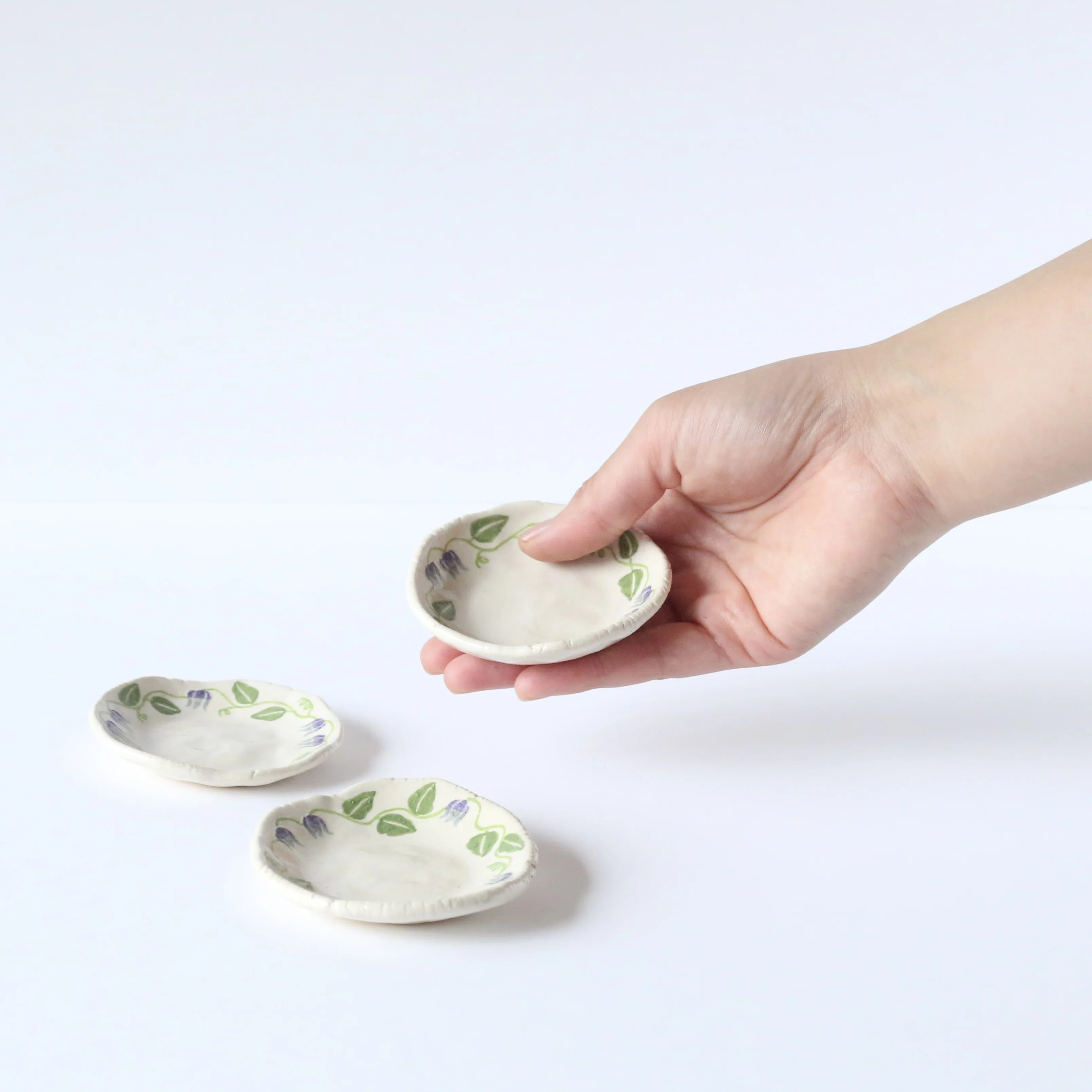 Online Store: Mini Plates with Various Flowers｜藍菖窯