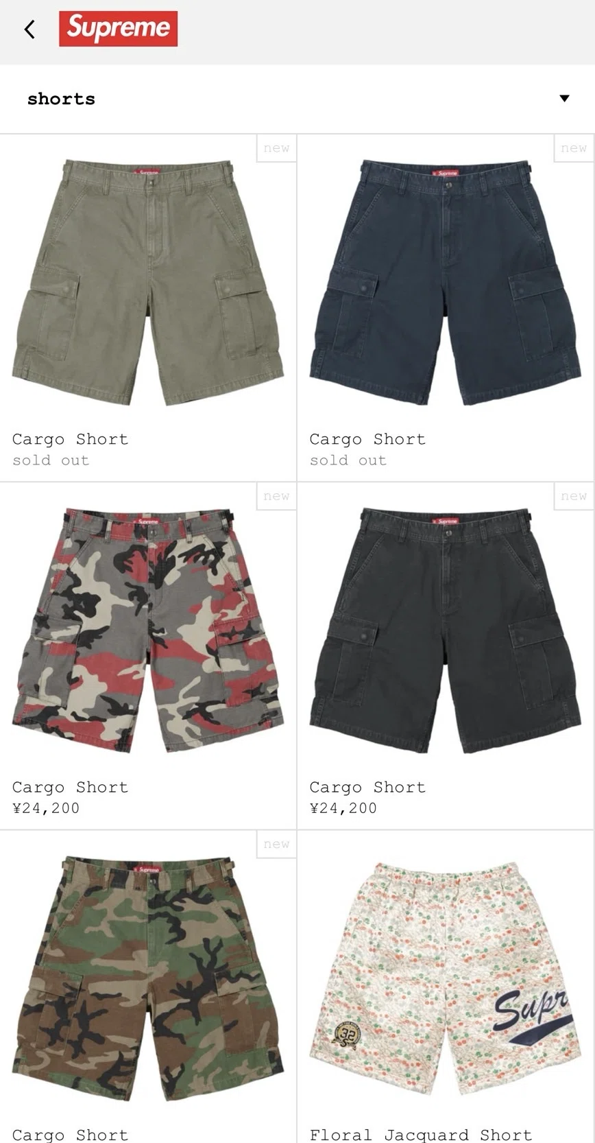 26ss week8 SUPREME CARGO SHORT レビュー｜TET