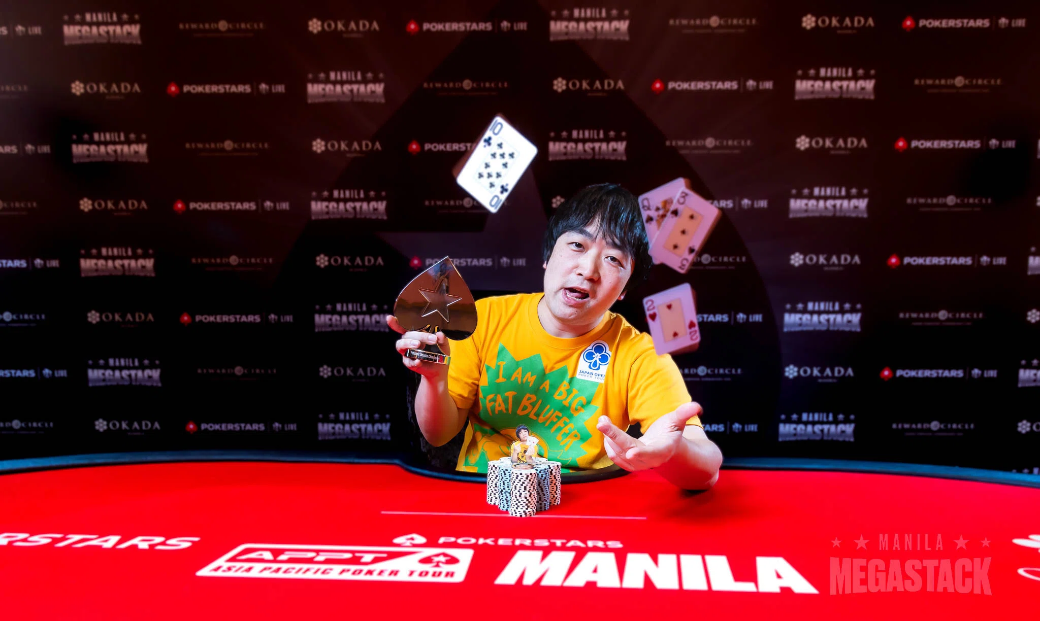 Pokerstars Manila Megastack 優勝トロフィー 今年初の海外遠征でトロフィー獲得！『Manila Megastack 24』思い出の