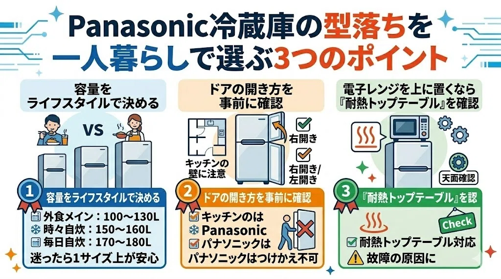 Panasonicの冷蔵庫｜一人暮らしにおすすめの型落ちモデル3選！後悔