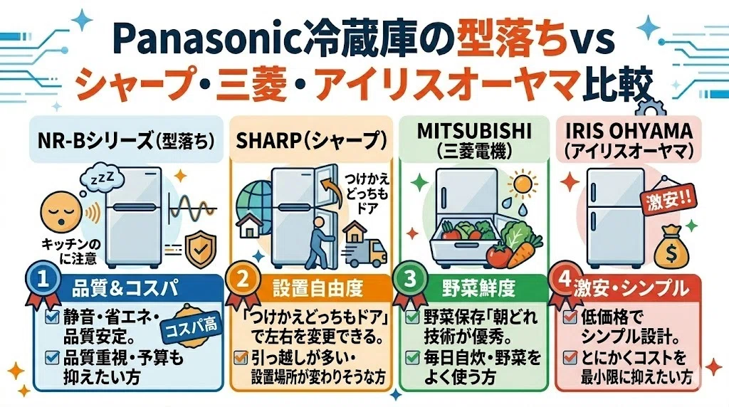 Panasonicの冷蔵庫｜一人暮らしにおすすめの型落ちモデル3選！後悔