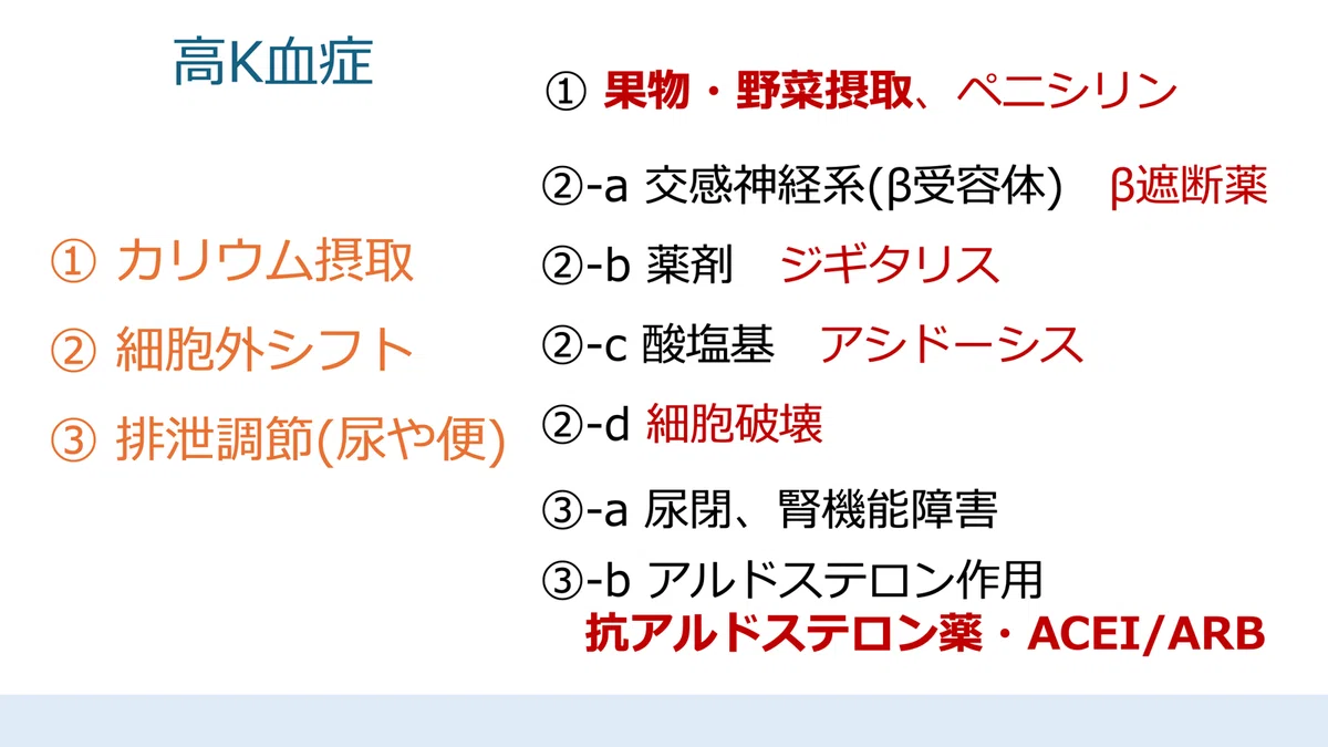 高 カリウム 血 症 原因