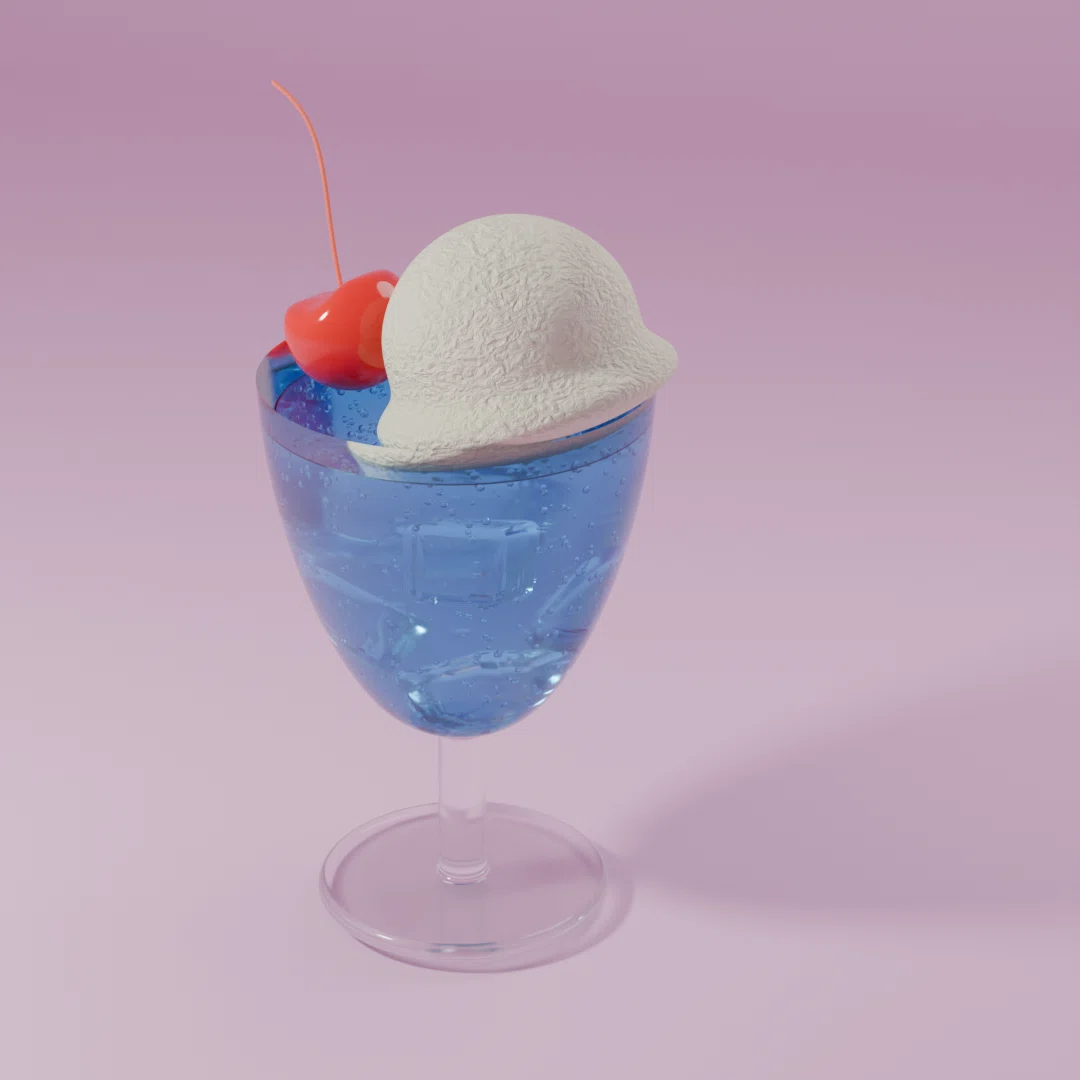 🥤ふわっとかわいいクリームソーダ作ってみた（Blender26作目）｜みう