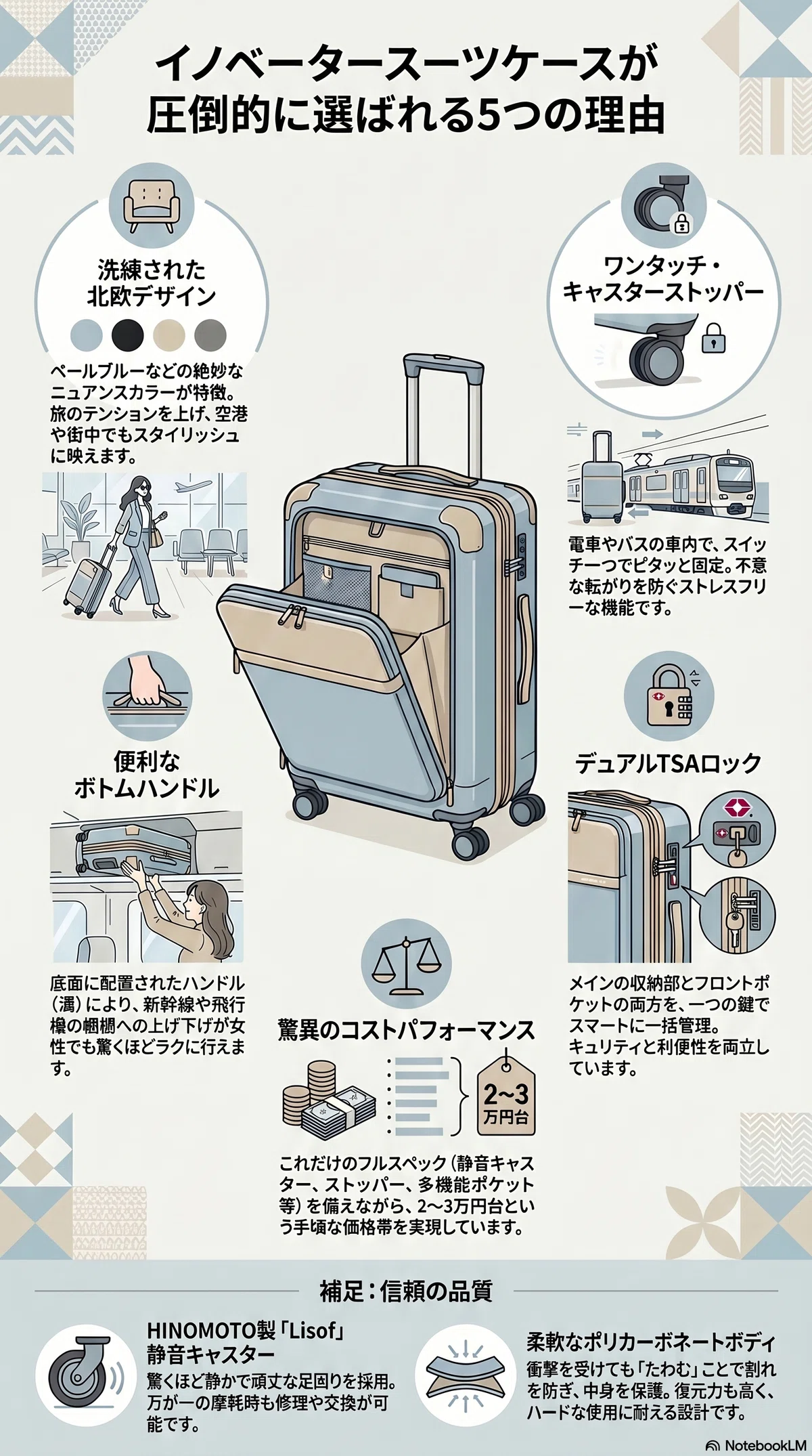 イノベーター スーツ ケース 壊れ やすい