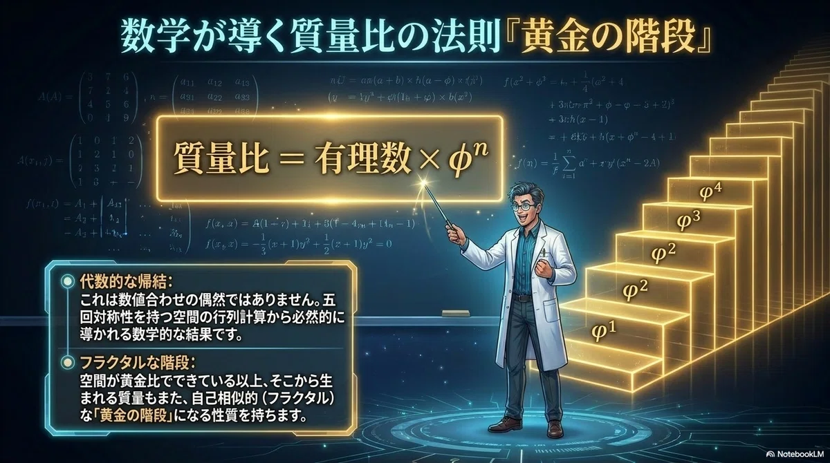 【幾何物理学】黄金比と素粒子の質量|Cosmic Order