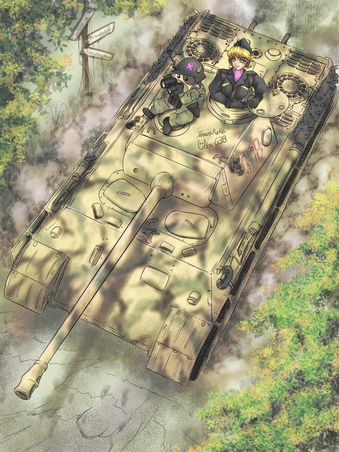 イラスト日記＃090】息抜き・らくがき／好きな戦車の絵を描いてみた