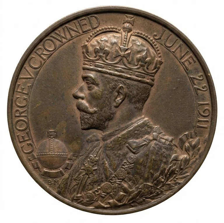 英国アンティーク】1911年 ジョージ5世戴冠記念公式メダル（大型51mm