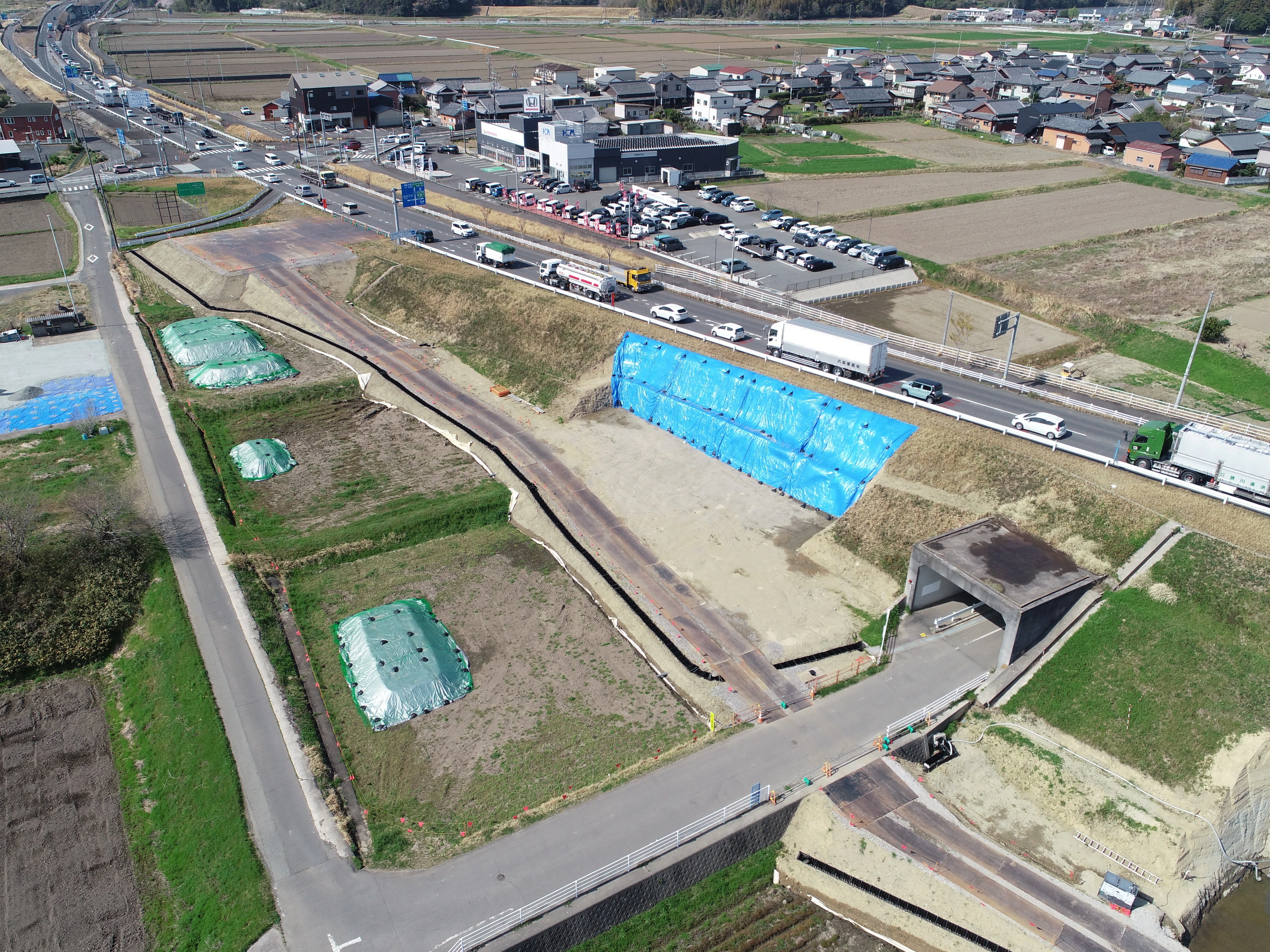 現場紹介：令和6年度 大里窪田地区道路建設工事｜朝日土木株式会社