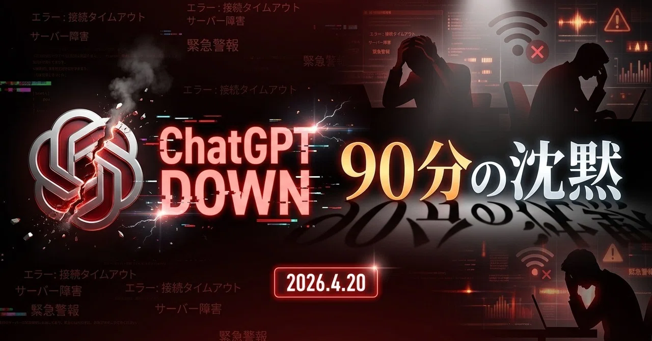 完全解説】ChatGPTが昨日90分止まった──9億人の週間ユーザーを凍らせ