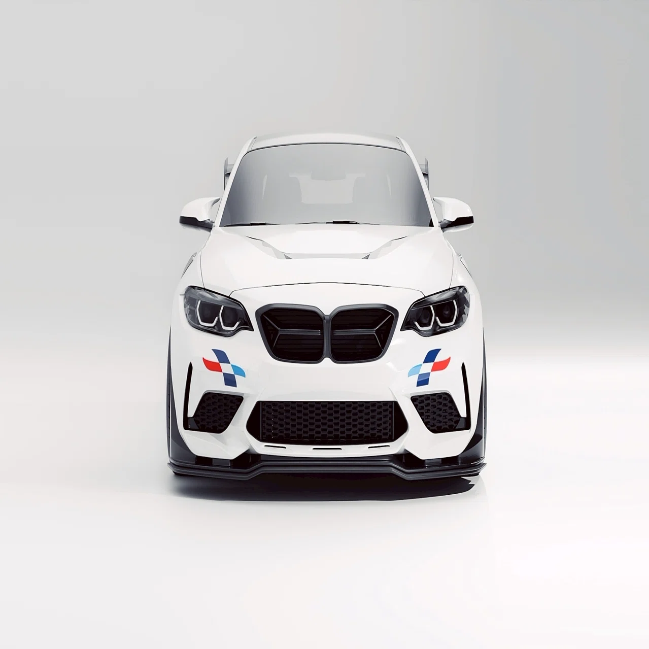 M2 F87 ABS リアルカーボンファイバーフロントバンパー腎臓グリル BMW 