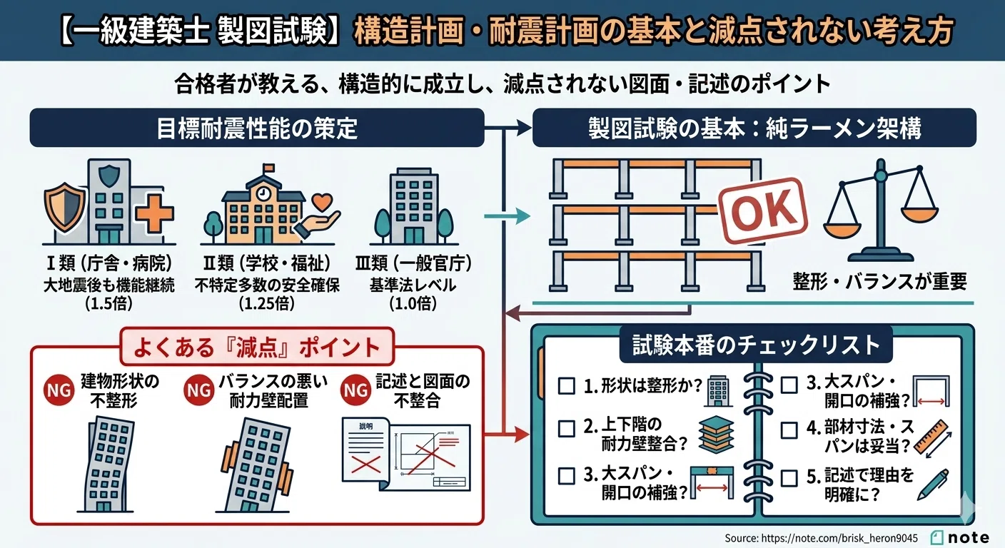 一級建築士 製図試験 構造計画 耐震計画の基本と減点されない考え方｜かん
