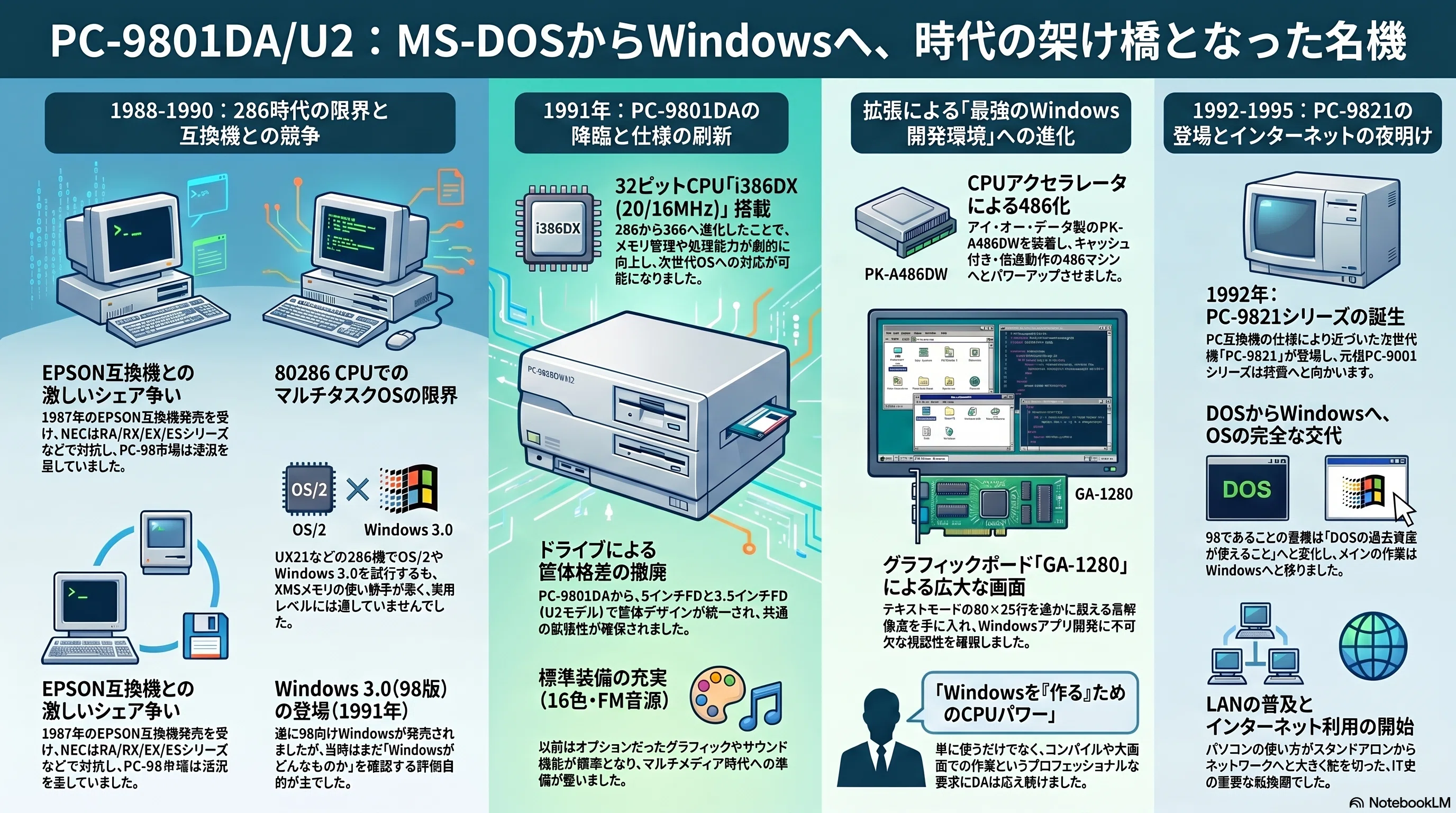 NEC PC-9801DA 32ビットパソコン CPUに80386SXを搭載したNECのコンパクトモデル「PC-9801ES」 - AKIBA
