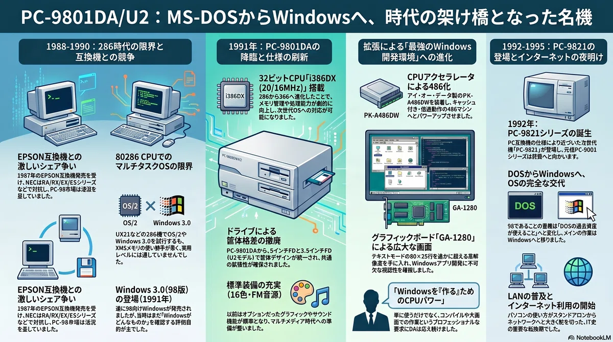 PC9801DA/U2 - Windowsがメインになった98｜kzn
