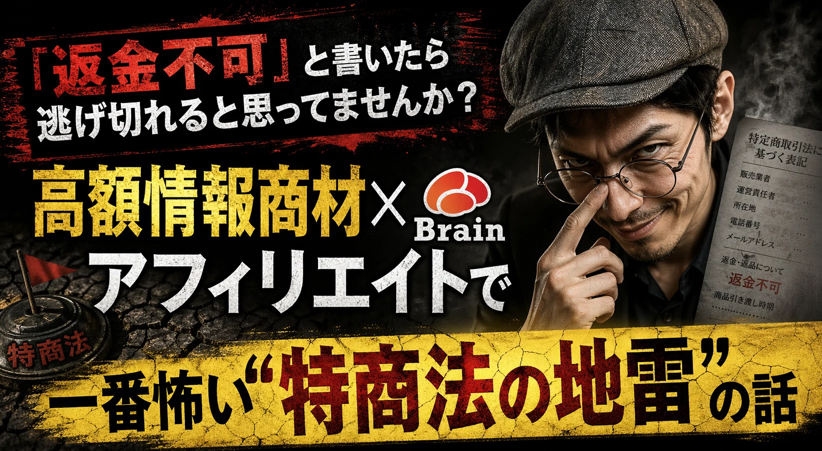 Brainの高額情報商材アフィリエイトは連鎖販売取引になる？ 「返金不可