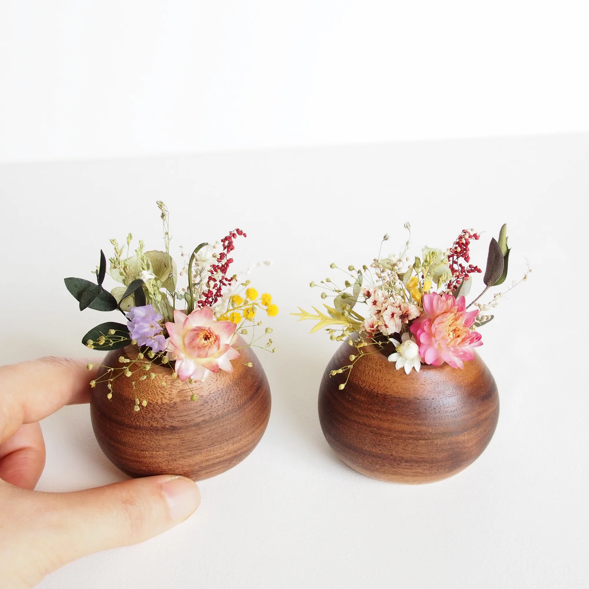 魔女の花かご～ドライフラワー×手彫りの木器｜MOE｜クラフト工房『森の