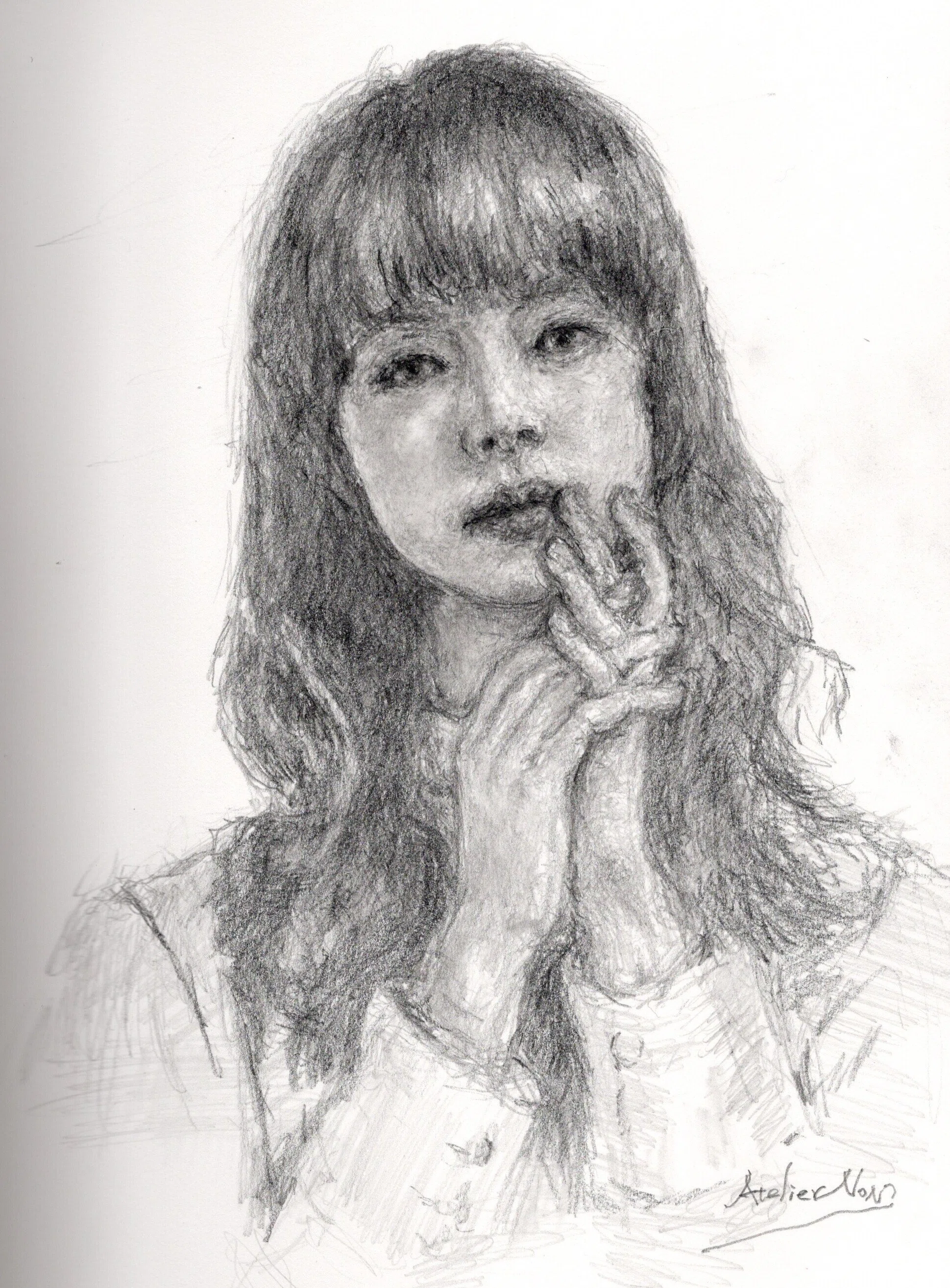 鉛筆画】午後のカフェテラスにて｜Atelier Non