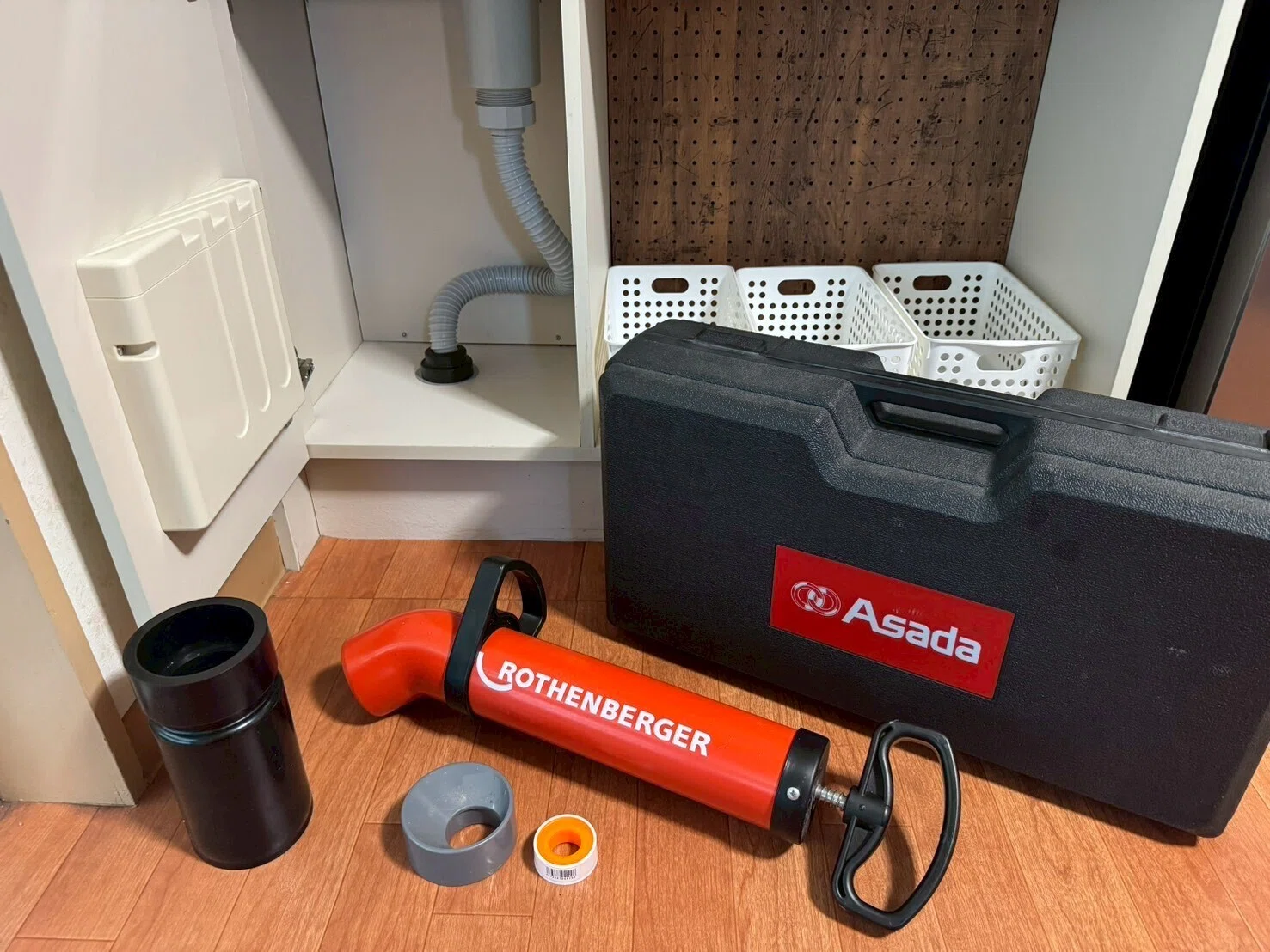 排水管詰まり解消R-550（新品同様） 排水口詰まりの神器「アサダ・ローポンプ」プロも驚きの300円魔改造